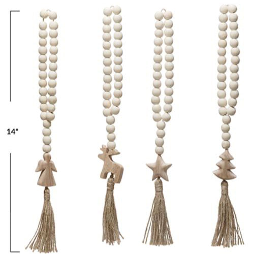 Beads with Seasonal Icon and Jute Tassel