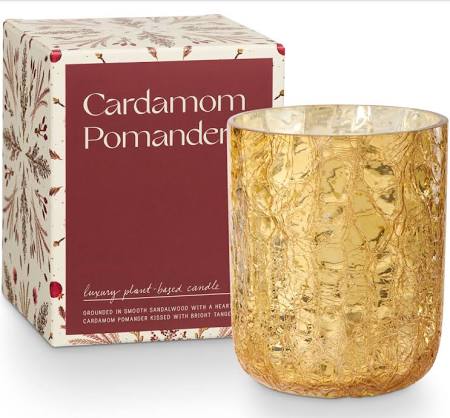 Cardamom Pomander Small Boxed Crackle Glass Candle