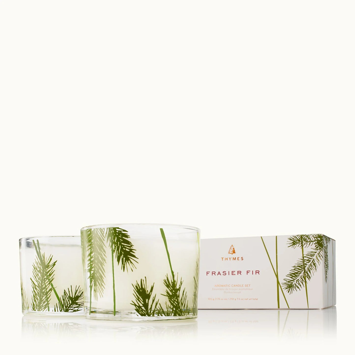 Set Frasier Fir Pine Needle Candle Set