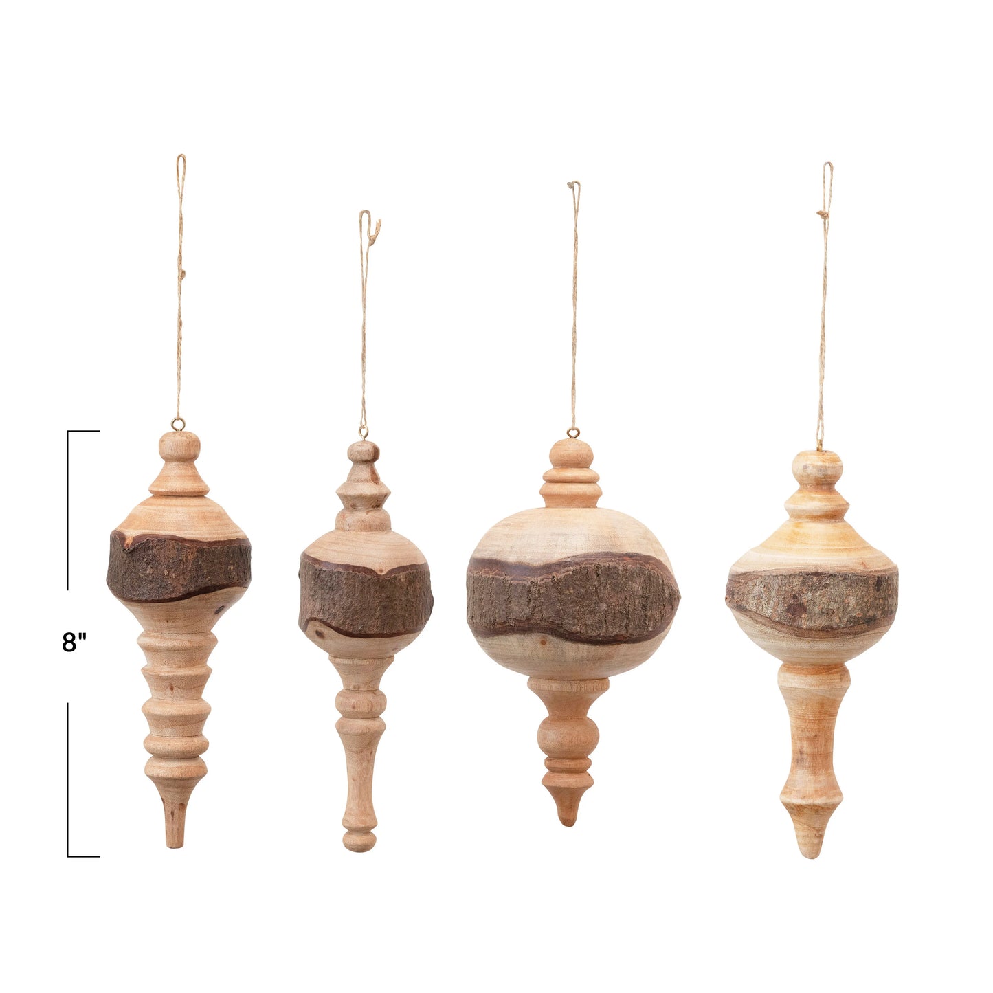 Carved Mahogany Wood Finial Ornament