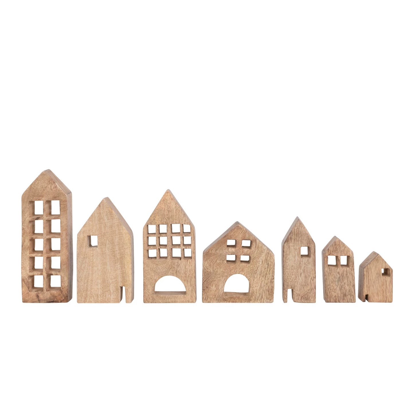 Mango Wood Houses, Set of 7