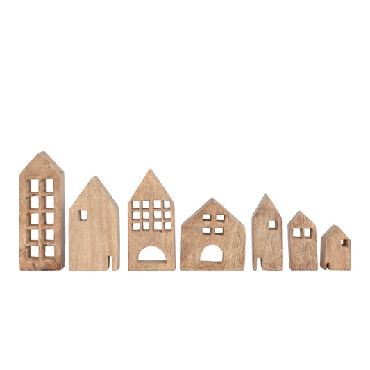 Mango Wood Houses, Set of 7