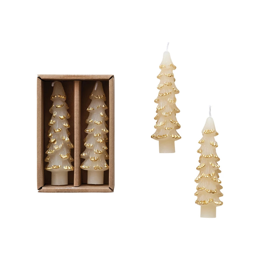 Small Tree Shaped Taper Candles - EGGNOG