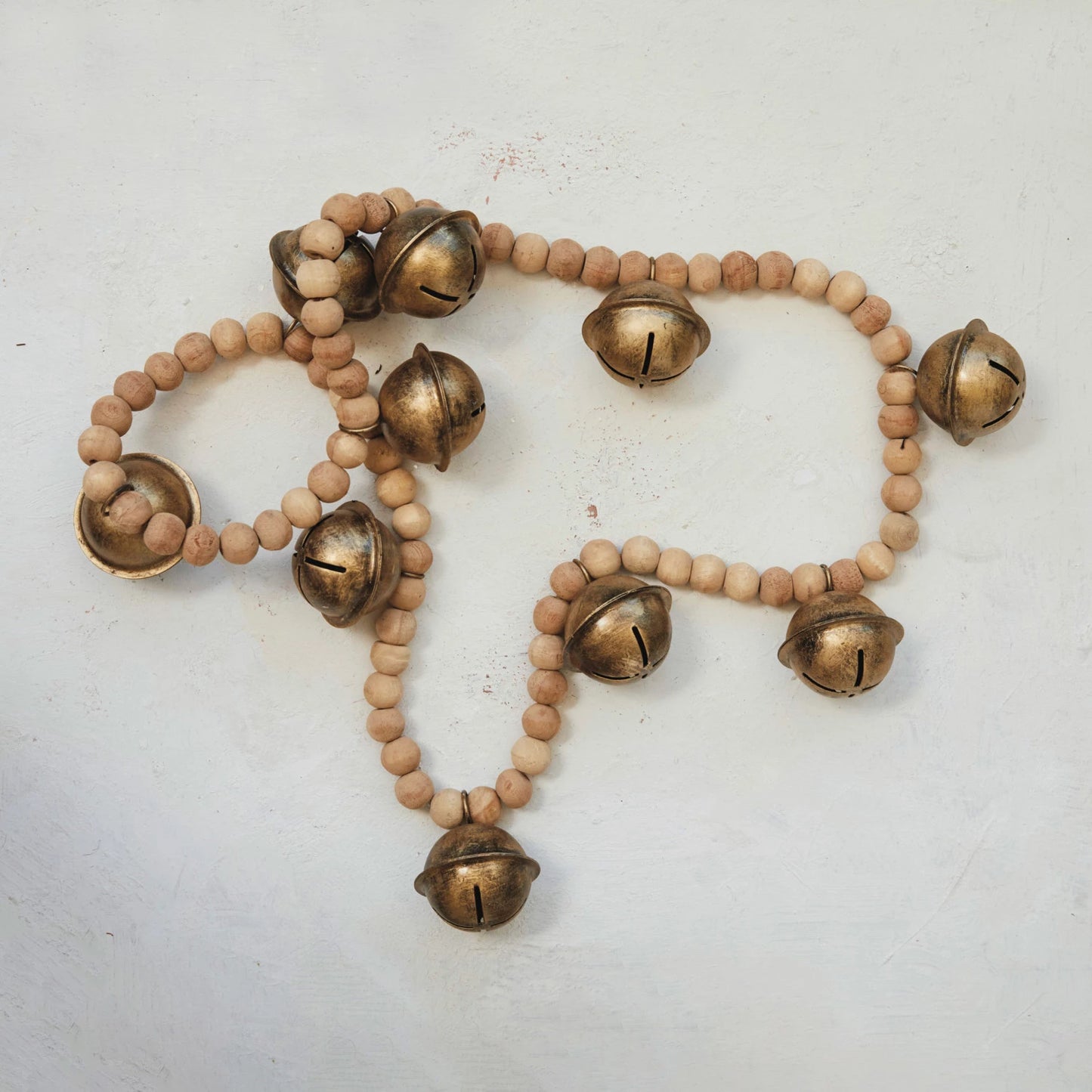 Wood Bead & Metal Bell Garland