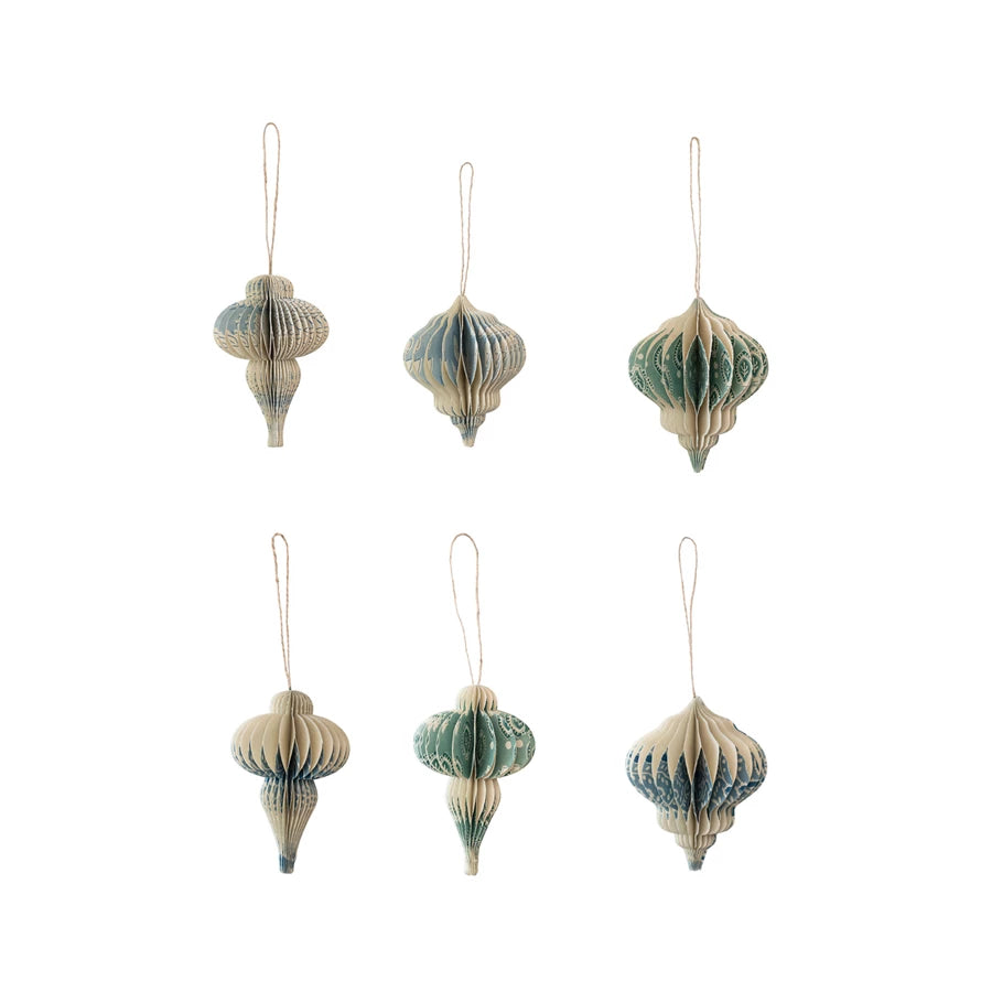 Paper Folding Honeycomb Finial Ornament 6 styles