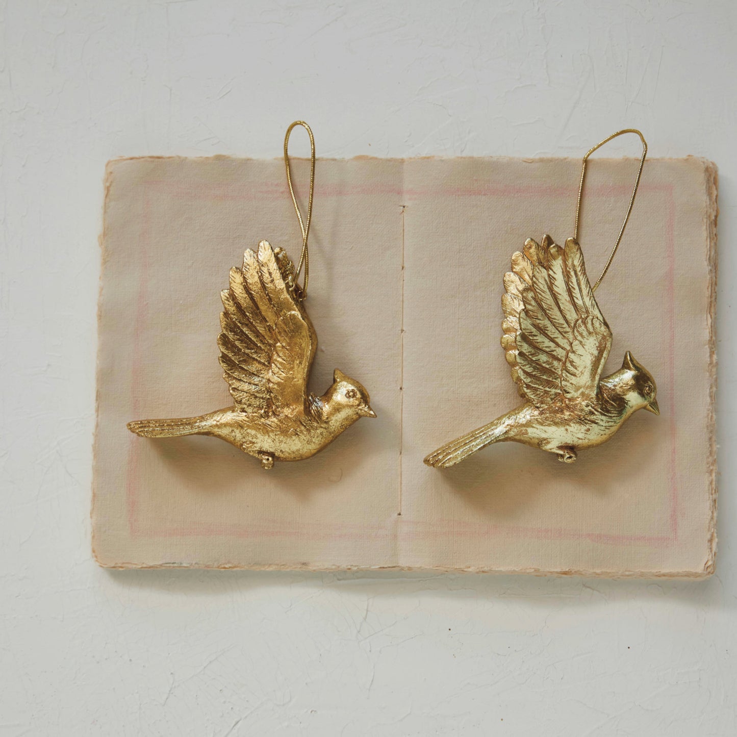 Resin Cardinal Ornament, Gold Finish
