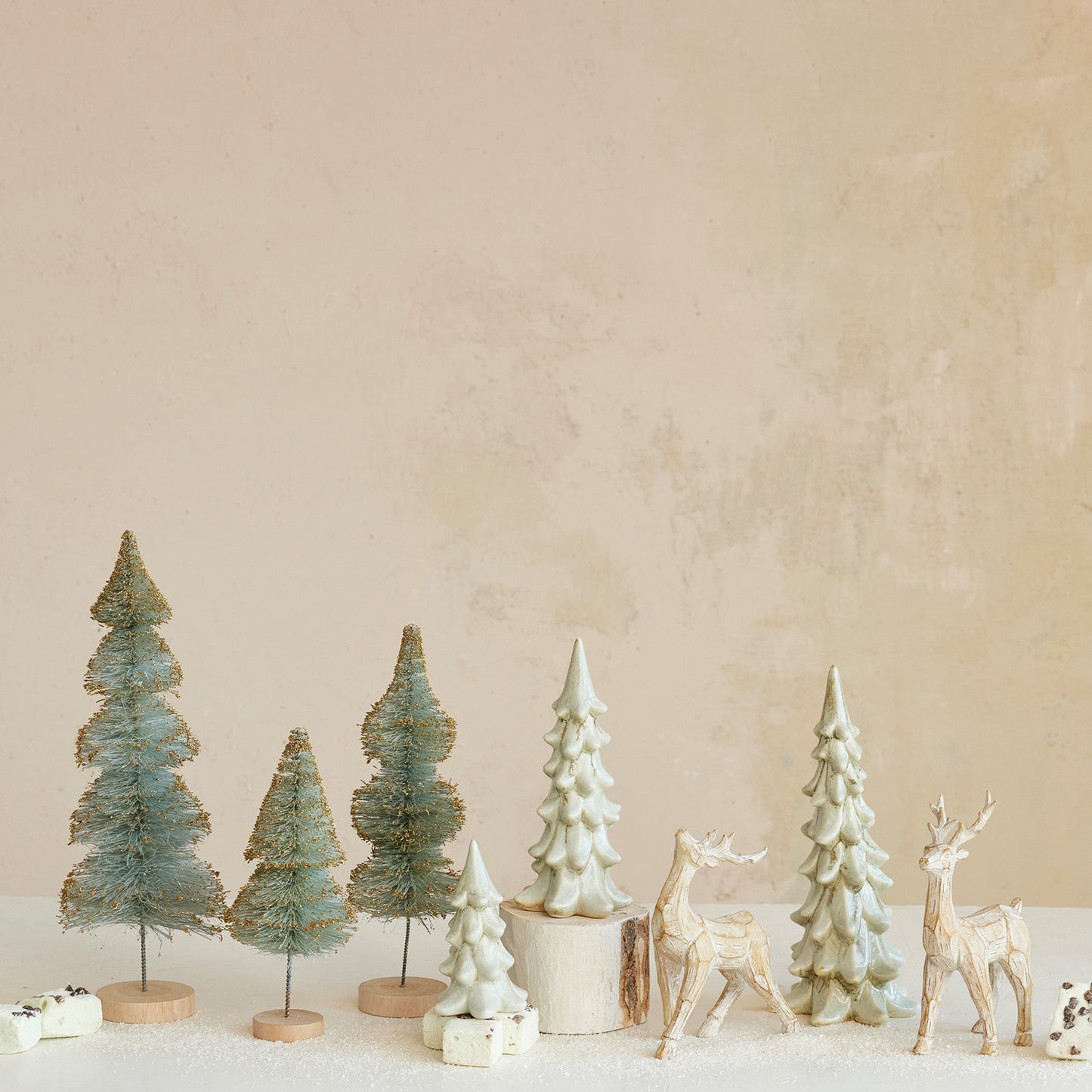 Lg. Stoneware Tree, Reactive Glaze, Light Green (Each One Will Vary)