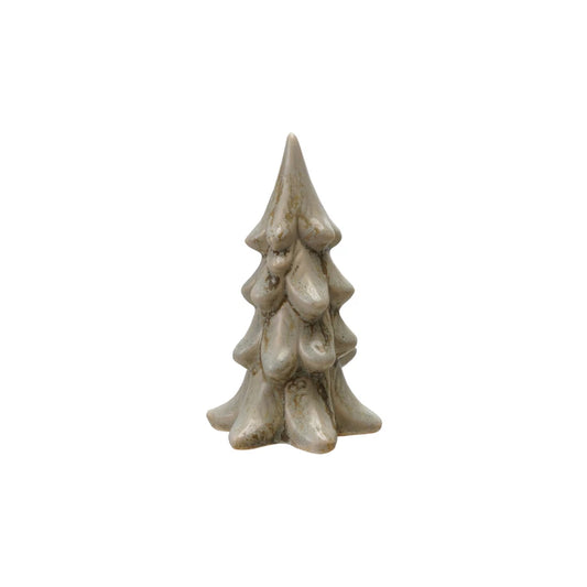 Sm.Stoneware Tree, Reactive Glaze, Light Green (Each One Will Vary)