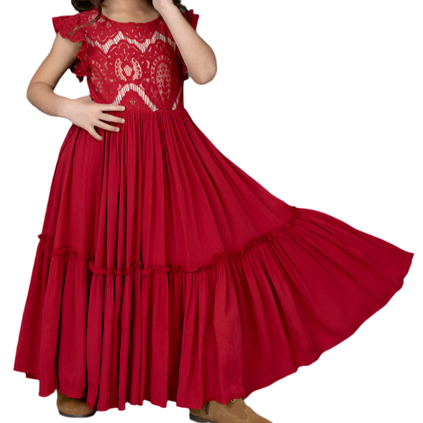 Macy Dress in Crimson - Toddler